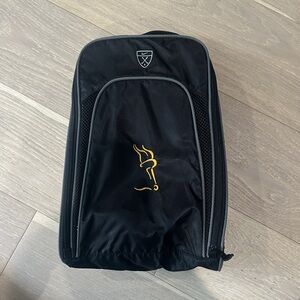 Nike Men's Black Golf Shoe Bag with Yellow Design